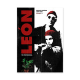 Leon The Professional Typography Wall Decor – Black White Red Film Print
