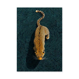 Leopard Abstract Modern Wall Art Print – Teal Swirl Animal Design