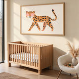 Leopard Kids Wall Art Poster – Big Cat in Pink Heart Sunglasses