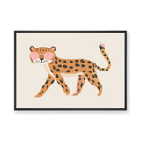 Leopard Kids Wall Art Poster – Big Cat in Pink Heart Sunglasses