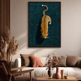 Leopard Modern Abstract Wall Decor – Teal Contour Line Animal Print