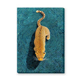 Leopard Surreal Abstract Wall Decor – Teal Swirl Animal Print