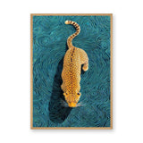 Leopard Surreal Abstract Wall Decor – Teal Swirl Animal Print