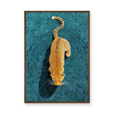 Leopard Surreal Abstract Wall Decor – Teal Swirl Animal Print