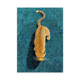 Leopard Surreal Abstract Wall Decor – Teal Swirl Animal Print