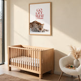 Leopard Typography Wall Art Poster – Red Motivational Quote on White