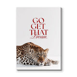 Leopard Typography Wall Art Poster – Red Motivational Quote on White