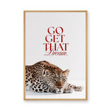 Leopard Typography Wall Art Poster – Red Motivational Quote on White