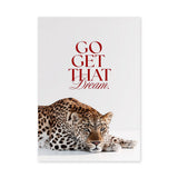 Leopard Typography Wall Art Poster – Red Motivational Quote on White