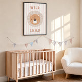 Lion Kids Typography Wall Art Print – Pastel Wild Child Nursery Print
