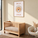 Lion Kids Typography Wall Art Print – Pastel Wild Child Nursery Print