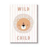 Lion Kids Typography Wall Art Print – Pastel Wild Child Nursery Print