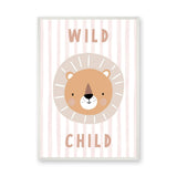 Lion Kids Typography Wall Art Print – Pastel Wild Child Nursery Print