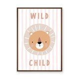 Lion Kids Typography Wall Art Print – Pastel Wild Child Nursery Print
