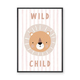 Lion Kids Typography Wall Art Print – Pastel Wild Child Nursery Print