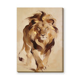 Lion Modern Abstract Wall Art Print – Gold Mane Animal Portrait