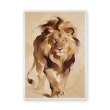 Lion Modern Abstract Wall Art Print – Gold Mane Animal Portrait