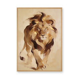 Lion Modern Abstract Wall Art Print – Gold Mane Animal Portrait