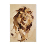 Lion Modern Abstract Wall Art Print – Gold Mane Animal Portrait