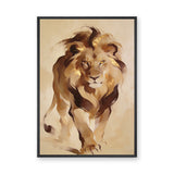 Lion Modern Abstract Wall Art Print – Gold Mane Animal Portrait