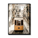 Lisbon Tram Vintage Wall Art Print – Yellow Tram on Cobblestone Street
