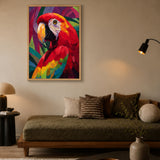 Macaw Parrot Eclectic Wall Art Print – Vibrant Tropical Bird Portrait
