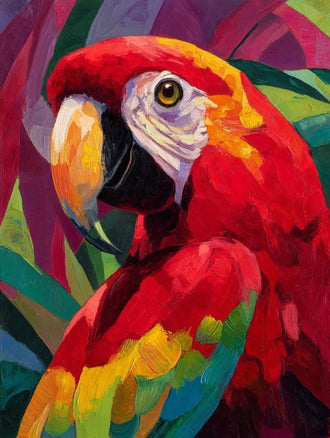 Macaw Parrot Eclectic Wall Art Print – Vibrant Tropical Bird Portrait