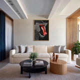 Mandrill Modern Pop-Art Wall Art Print – Bold Red and White Portrait