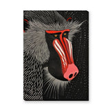 Mandrill Modern Pop-Art Wall Art Print – Bold Red and White Portrait
