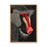 Mandrill Modern Pop-Art Wall Art Print – Bold Red and White Portrait