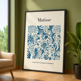 Matisse Blue Cutout Modern Wall Decor – Cream Abstract Coral Print