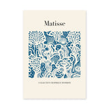 Matisse Blue Cutout Modern Wall Decor – Cream Abstract Coral Print