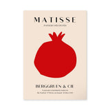 Matisse Pomegranate Typography Wall Art Poster – Cream Red Exhibition Print