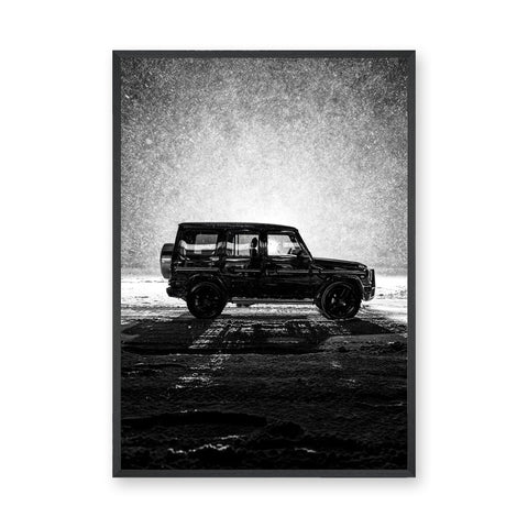 Mercedes G-Class Modern Wall Decor – Black SUV Snow Photography