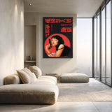 Mia Wallace Pop Art Wall Decor – Red Retro Movie Typography Print