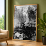Monochrome Abstract Modern Wall Art Print – Black and White Urban Scene
