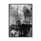 Monochrome Abstract Modern Wall Art Print – Black and White Urban Scene