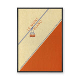 Mont Blanc Vintage Minimalist Wall Art Print – Le Mont Blanc Cable Car Print