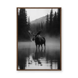 Moose Forest Photography Modern Wall Art Poster – Misty Mountain Lake