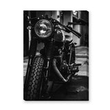 Motorcycle Photography Modern Wall Art Poster – Black-and-White Vintage Headlight
