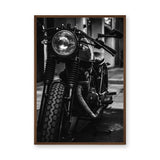 Motorcycle Photography Modern Wall Art Poster – Black-and-White Vintage Headlight