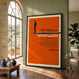 Movie Typography Wall Art Poster – Minimalist Orange Whiplash Print