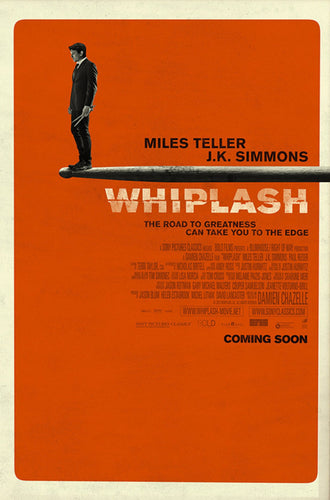Movie Typography Wall Art Poster – Minimalist Orange Whiplash Print