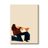 Music Portrait Minimalist Wall Art Poster – Abstract Seated Trumpet Player