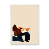 Music Portrait Minimalist Wall Art Poster – Abstract Seated Trumpet Player