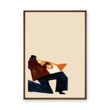 Music Portrait Minimalist Wall Art Poster – Abstract Seated Trumpet Player