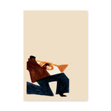 Music Portrait Minimalist Wall Art Poster – Abstract Seated Trumpet Player