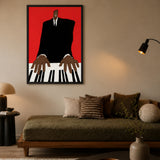 Music Portrait Modern Wall Art Print – Red Piano Player Print