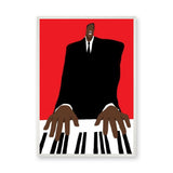 Music Portrait Modern Wall Art Print – Red Piano Player Print