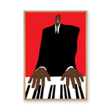 Music Portrait Modern Wall Art Print – Red Piano Player Print